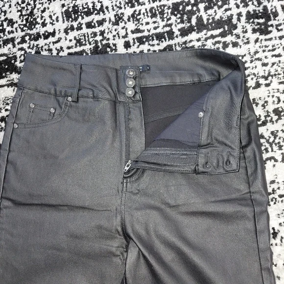 SPYM Luxe Coated Black Edgemont Ultra Skinny Ankle Zip Pants Size 38 (M) - Picture 12 of 16